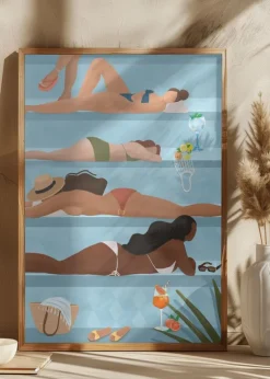 Ladies by the pool Plakat (21x29.7 cm (A4))