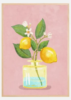 Lemon Bunch In Vase Plakat (21x29.7 cm (A4))