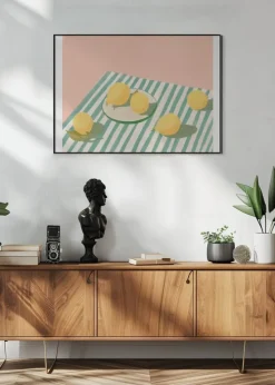 Lemons and stripes Plakat (21x29.7 cm (A4))