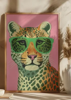 Leo With Glasses Plakat (21x29.7 cm (A4))