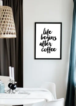 Life begins after coffee Plakat (21x29.7 cm (A4))