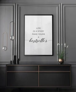 Life is a story make yours a bestseller I Plakat (21x29.7 cm (A4))