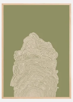 Line Drawing Green Abstract Plakat (21x29.7 cm (A4))