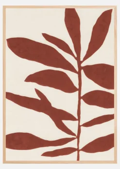 Linocut Branch #3 : Saffron Red Plakat (21x29.7 cm (A4))