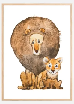 Lion Family Plakat (21x29.7 cm (A4))