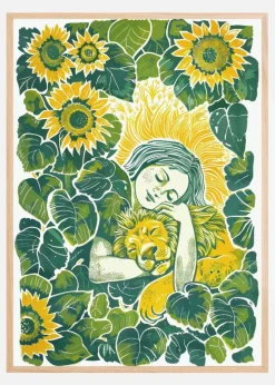 Lion Girl Plakat (21x29.7 cm (A4))