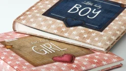 Little Babyalbum Boy Blå - 28x30,5 cm (50 Hvide sider / 25 blade)