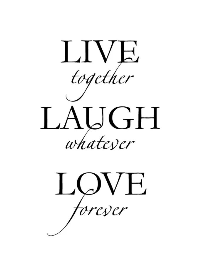 Live, laugh, love - Sort Plakat (30x40 cm)