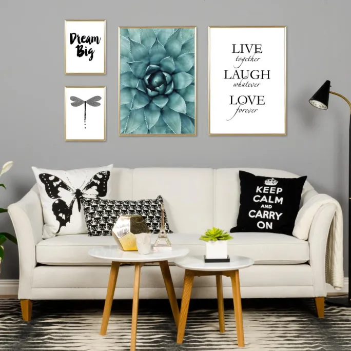Live, laugh, love - Sort Plakat (30x40 cm)