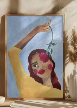 Magda with flower Plakat (21x29.7 cm (A4))