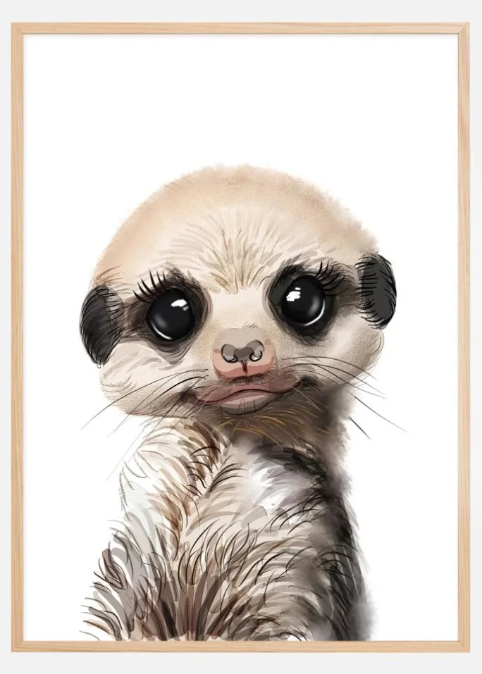 Meerkat Watercolor Plakat (21x29.7 cm (A4))