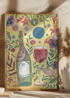 Mermaid Wine Plakat (21x29.7 cm (A4))