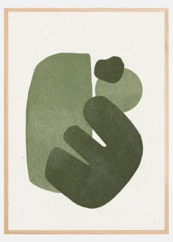 Modern Green Shapes Plakat (21x29.7 cm (A4))