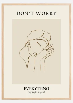 Modern line portrait Plakat (21x29.7 cm (A4))