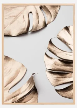 Monstera Gold Plakat (21x29.7 cm (A4))