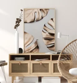 Monstera Gold Plakat (21x29.7 cm (A4))