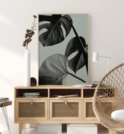 Monstera Teal I Plakat (21x29.7 cm (A4))