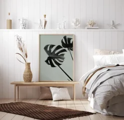 Monstera Teal II Plakat (21x29.7 cm (A4))