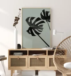 Monstera Teal II Plakat (21x29.7 cm (A4))