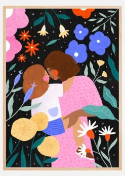 Mum and Daughter In Bloom Plakat (21x29.7 cm (A4))