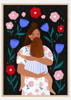 Mum Cuddles Plakat (21x29.7 cm (A4))