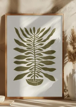 Ne Hundred-Leaved Plant #22 / Lino Print Plakat (21x29.7 cm (A4))