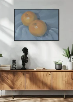 Oranges on Blue Plakat (21x29.7 cm (A4))