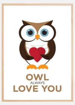 Owl Always Love you - Brun-Sort Plakat (21x29.7 cm (A4))