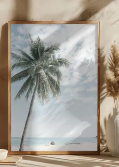 Palm tree at the beach 2 Plakat (21x29.7 cm (A4))