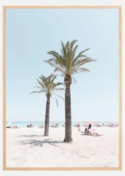 Palm tree at the beach Plakat (21x29.7 cm (A4))