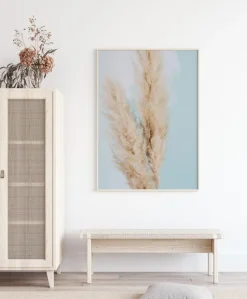 Pampas Grass Blue Plakat (21x29.7 cm (A4))