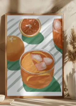 Pandc Cocktailandstripes Copy 2 Plakat (21x29.7 cm (A4))