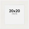 Passepartout Hvid 3 mm (Hvid kerne) 20x20 cm (14x14)