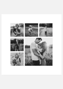 Passepartout Hvid (Hvid kerne) Collage 6 Billeder 50x50 cm