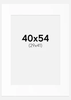 Passepartout Hvid Standard (Hvid kerne) 40x54 cm (29x41)