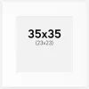 Passepartout Hvid Standard (Hvid kerne) 35x35 cm (23x23)