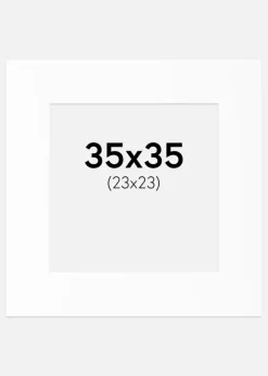 Passepartout Hvid Standard (Hvid kerne) 35x35 cm (23x23)