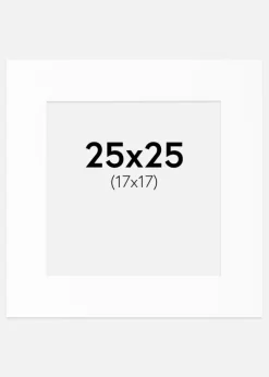 Passepartout Hvid Standard (Hvid kerne) 25x25 cm (17x17)