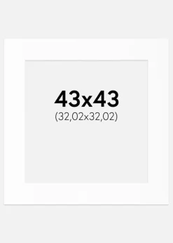 Passepartout Hvid Standard (Hvid kerne) 43x43 cm (32,02x32,02)