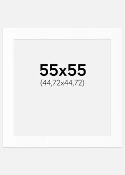 Passepartout Hvid Standard (Hvid kerne) 55x55 cm (44,72x44,72)