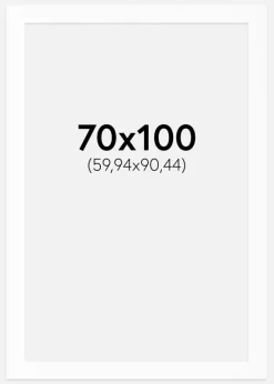 Passepartout Hvid Standard (Hvid kerne) 70x100 cm (59,9x90,4)