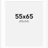 Passepartout Hvid Standard (Hvid kerne) 55x65 cm (45x54)