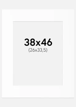 Passepartout Hvid Standard (Hvid kerne) 38x46 cm (26x33,5)