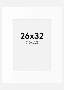Passepartout Hvid Standard (Hvid kerne) 26x32 cm (16x22)