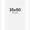 Passepartout Hvid Standard (Hvid kerne) 35x50 cm (24x39)