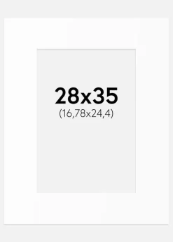 Passepartout Hvid Standard (Hvid kerne) 28x35 cm (16,78x24,4)