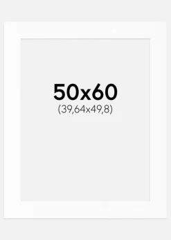 Passepartout Hvid Standard (Hvid kerne) 50x60 cm (39,64x49,8)