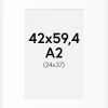 Passepartout Hvid Standard (Hvid kerne) A2 42x59,4 cm (24x37)