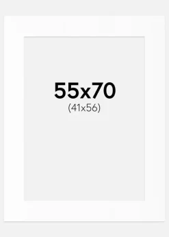 Passepartout Hvid Standard (Hvid kerne) 55x70 cm (41x56)