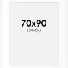 Passepartout Hvid Standard (Hvid kerne) 70x90 cm (54x69)